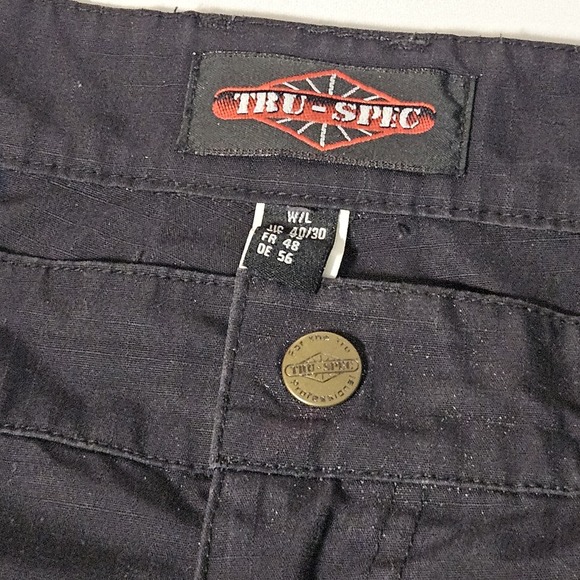 TRU SPEC  Black Tactical Pants 40x30 Rip Stop Military Security - Picture 3 of 9